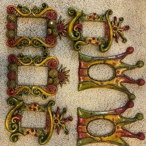 Whimsical jester like frames for holiday Decor